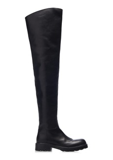 Bottega Veneta - Leather Over-The-Knee Boots - Black - IT 37.5 - Moda Operandi