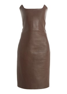 Bottega Veneta - Leather Pencil Dress - Brown - IT 38 - Moda Operandi