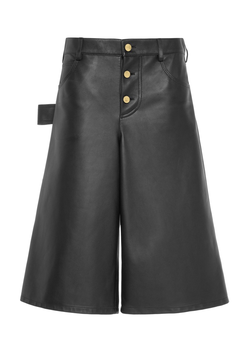 Bottega Veneta - Leather Shorts  - Black - IT 38 - Moda Operandi