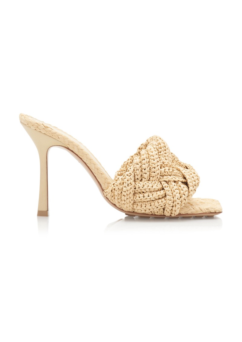 Bottega Veneta - Lido Raffia Leather Mule Sandals - Neutral - IT 39 - Moda Operandi