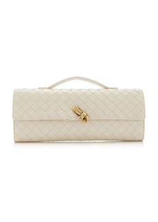 Bottega Veneta - Long Andiamo Intrecciato Leather Clutch - White - OS - Moda Operandi