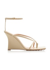 Bottega Veneta - Lounge Leather Wedge Sandals - Neutral - IT 38.5 - Moda Operandi