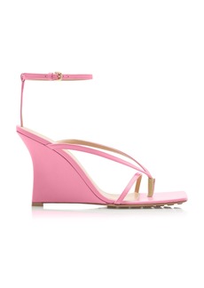 Bottega Veneta - Lounge Leather Wedge Sandals - Pink - IT 39.5 - Moda Operandi