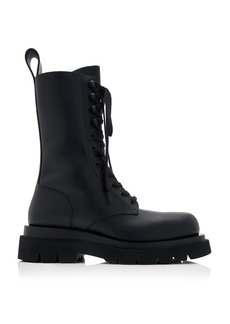 Bottega Veneta - Lug Lace-Up Boot Military Calf - Black - IT 36.5 - Moda Operandi