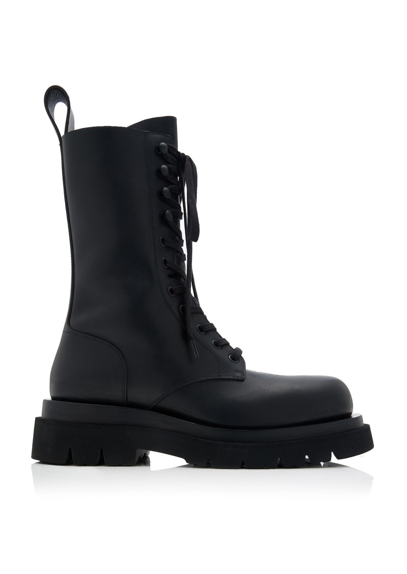 Bottega Veneta - Lug Lace-Up Boot Military Calf - Black - IT 40 - Moda Operandi