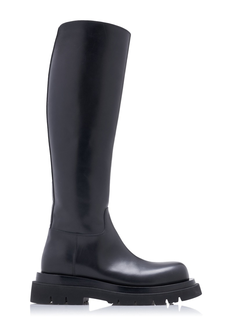 Bottega Veneta - Lug-Sole Leather Knee Boots - Black - IT 40 - Moda Operandi
