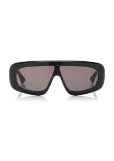 Bottega Veneta - Mask-Frame Acetate; Bio-Nylon Sunglasses - Black - OS - Moda Operandi