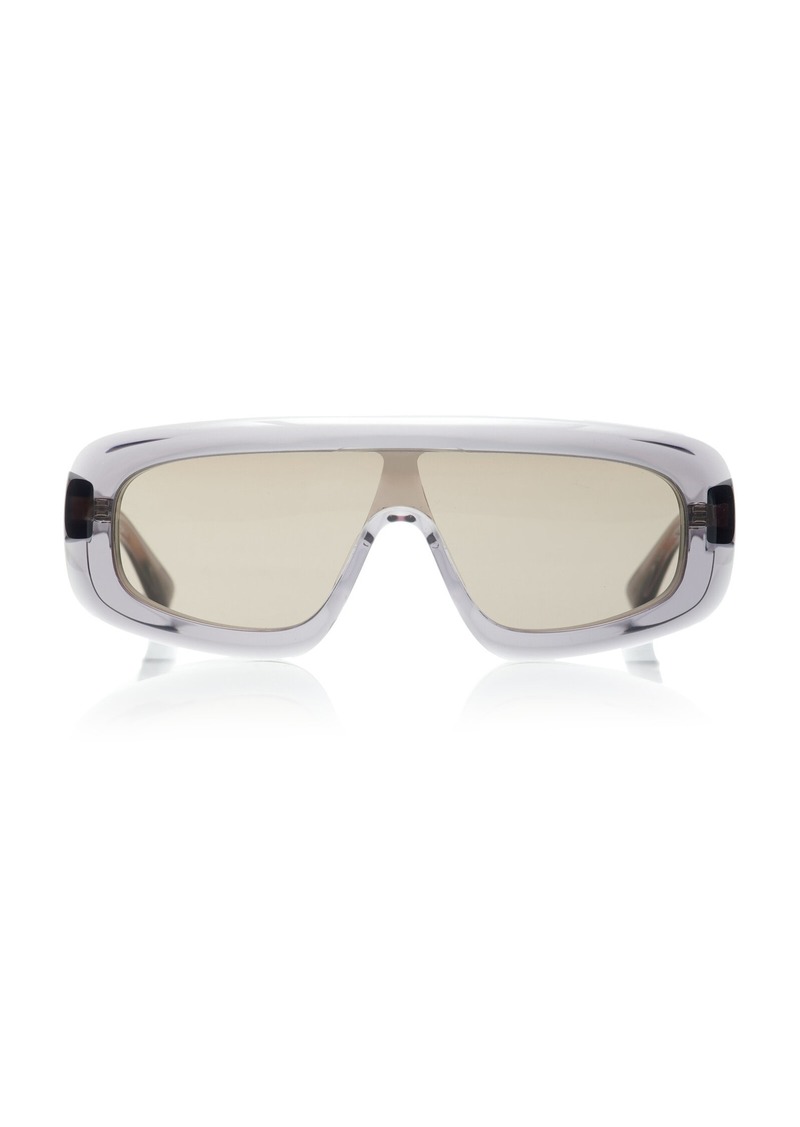 Bottega Veneta - Mask-Frame Acetate; Bio-Nylon Sunglasses - Grey - OS - Moda Operandi