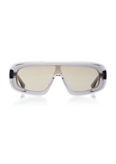 Bottega Veneta - Mask-Frame Acetate; Bio-Nylon Sunglasses - Grey - OS - Moda Operandi