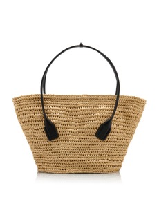 Bottega Veneta - Medium Arco Crochet Raffia Tote Bag - Black - OS - Moda Operandi