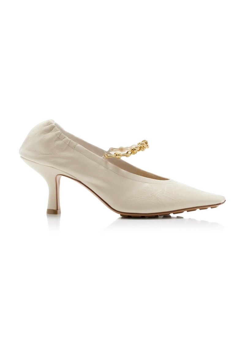 Bottega Veneta - Melbourne Chain-Detailed Leather Pumps - White - IT 39 - Moda Operandi