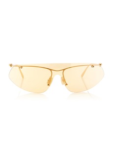 Bottega Veneta - Metal Rimless D-Frame Sunglasses - Gold - OS - Moda Operandi