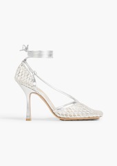 Bottega Veneta - Stretch metallic leather and fishnet pumps - Metallic - EU 35