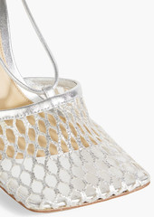 Bottega Veneta - Stretch metallic leather and fishnet pumps - Metallic - EU 35