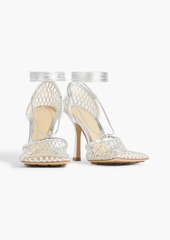 Bottega Veneta - Stretch metallic leather and fishnet pumps - Metallic - EU 35