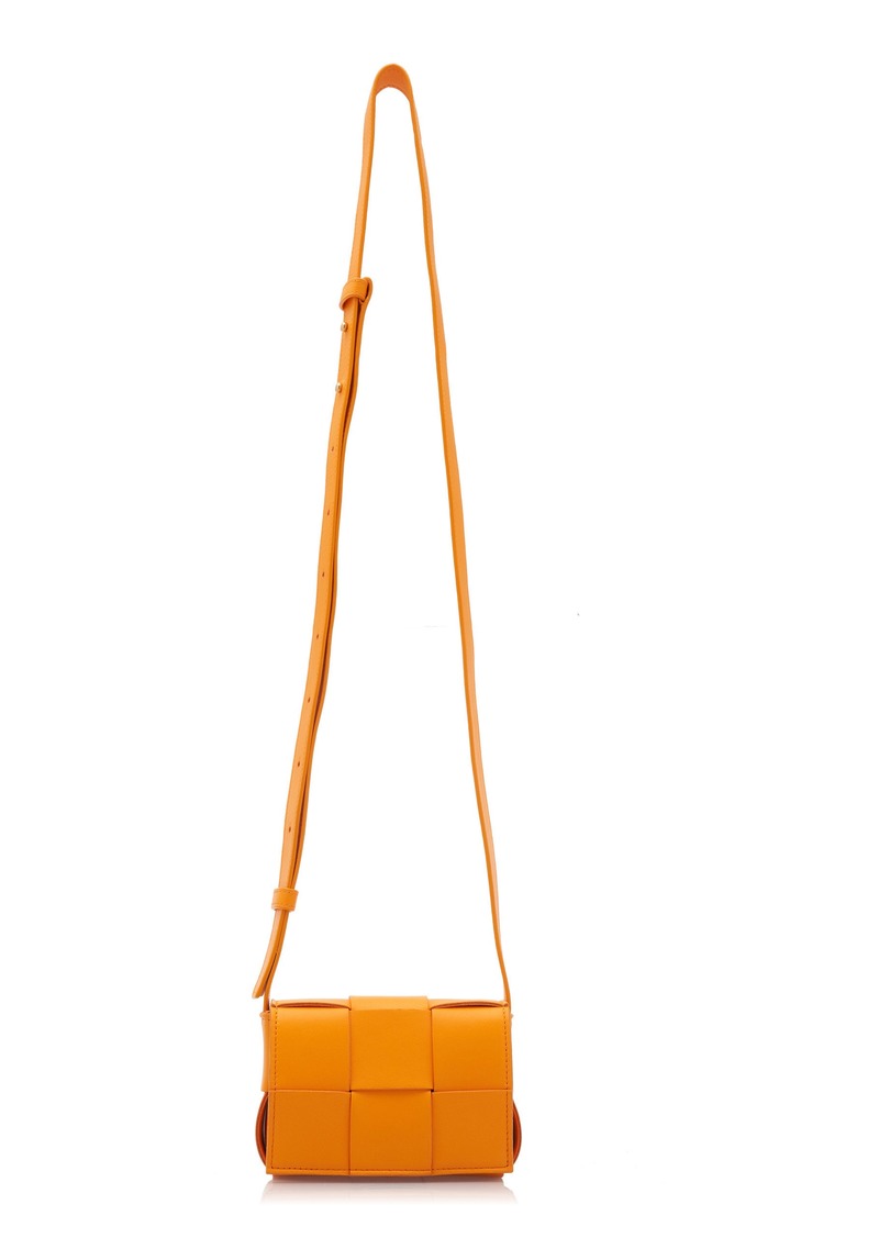 Bottega Veneta - Mini Cassette Leather Crossbody Bag - Orange - OS - Moda Operandi