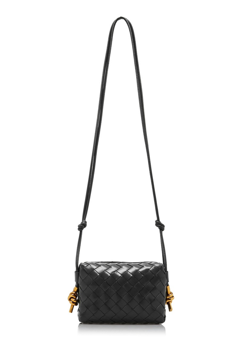 Bottega Veneta - Mini Loop Metal Intrecciato Leather Crossbody Bag - Black - OS - Moda Operandi