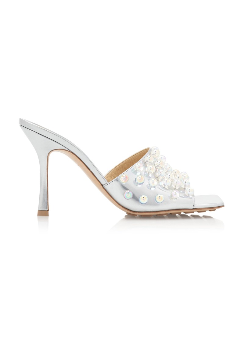 Bottega Veneta - Mirror Sphere Stretch Mule Sandals - Silver - IT 37 - Moda Operandi