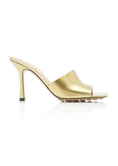 Bottega Veneta - Mirror Stretch Leather Slide Sandals - Gold - IT 39.5 - Moda Operandi