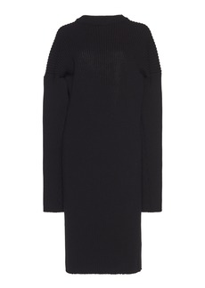 Bottega Veneta - Open-Back Knitted Wool-Blend Midi Dress - Black - M - Moda Operandi