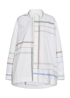 Bottega Veneta - Oversized Checked Cotton Shirt - White - IT 42 - Moda Operandi