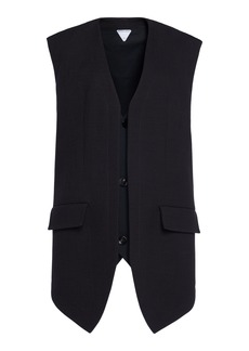 Bottega Veneta - Oversized Cotton-Blend Melange Vest - Black - IT 40 - Moda Operandi