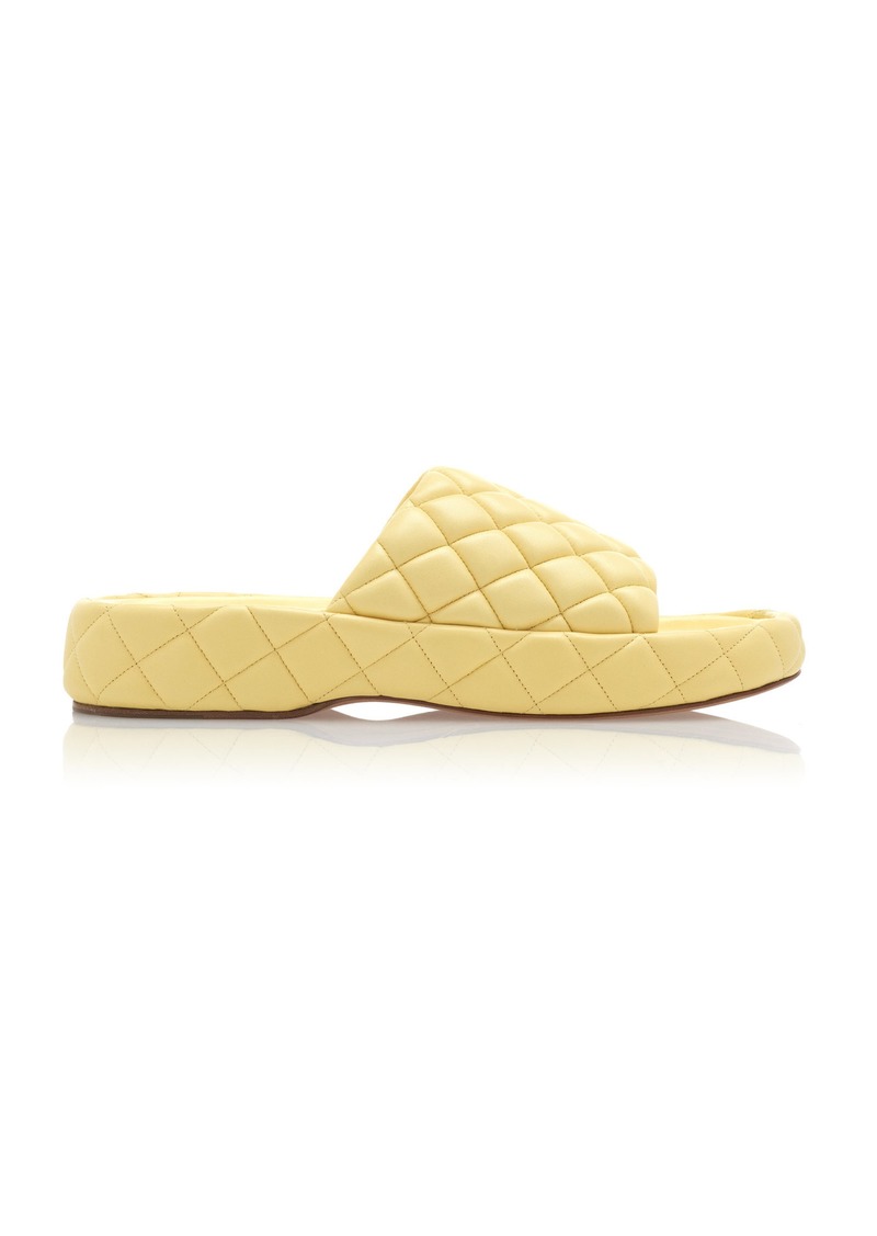 Bottega Veneta - Padded Matelasse Slide Sandals - Yellow - IT 40 - Moda Operandi