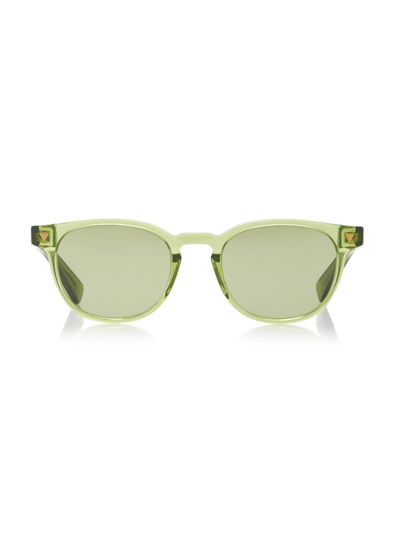 Bottega Veneta - Panthos Soft Round-Frame Acetate Sunglasses - Green - OS - Moda Operandi