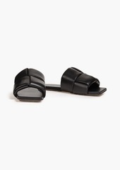 Bottega Veneta - Patch intrecciato padded leather slides - Black - EU 35.5