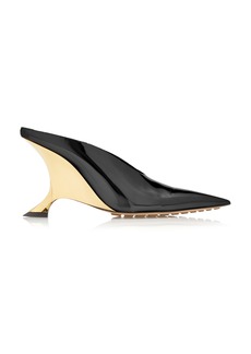 Bottega Veneta - Patent Leather Wedge Mules - Black - IT 36.5 - Moda Operandi