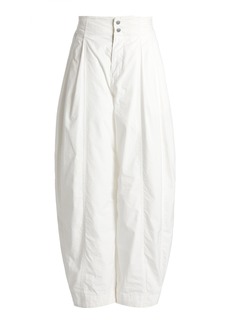 Bottega Veneta - Pleated Cotton Tapered Trousers - White - IT 36 - Moda Operandi