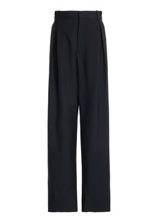 Bottega Veneta - Pleated Cotton Wide-Leg Pants - Black - IT 40 - Moda Operandi