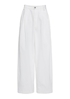 Bottega Veneta - Pleated Denim Wide-Leg Trousers - White - IT 36 - Moda Operandi