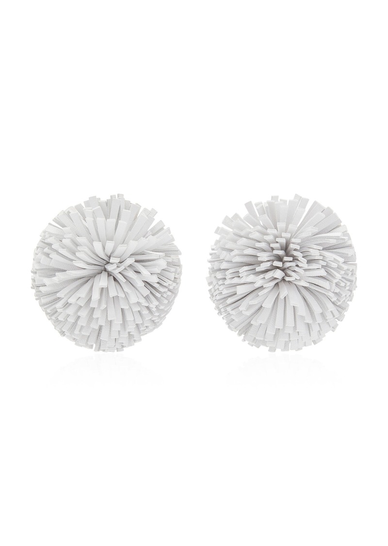 Bottega Veneta - Pompom Leather Earrings - White - OS - Moda Operandi - Gifts For Her