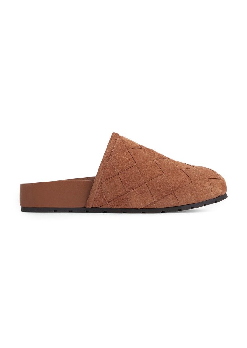 Bottega Veneta - Reggie Intrecciato Suede Clogs - Tan - IT 39 - Moda Operandi