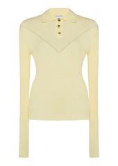 Bottega Veneta - Ribbed Cotton-Blend Polo Shirt - Yellow - L - Moda Operandi