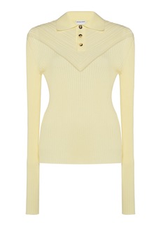 Bottega Veneta - Ribbed Cotton-Blend Polo Shirt - Yellow - M - Moda Operandi
