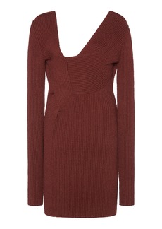 Bottega Veneta - Ribbed-Knit Mini Dress - Brown - IT 42 - Moda Operandi
