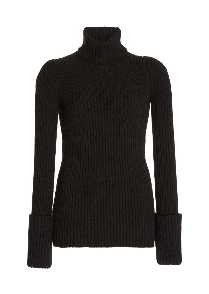 Bottega Veneta - Ribbed-Knit Wool Turtleneck Sweater - Brown - XL - Moda Operandi
