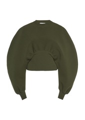 Bottega Veneta - Ribbed-Trim Wool Knit Sweater - Green - S - Moda Operandi