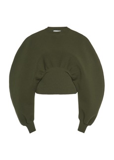 Bottega Veneta - Ribbed-Trim Wool Knit Sweater - Green - L - Moda Operandi