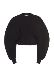 Bottega Veneta - Ribbed-Trim Wool Knit Sweater - Black - M - Moda Operandi