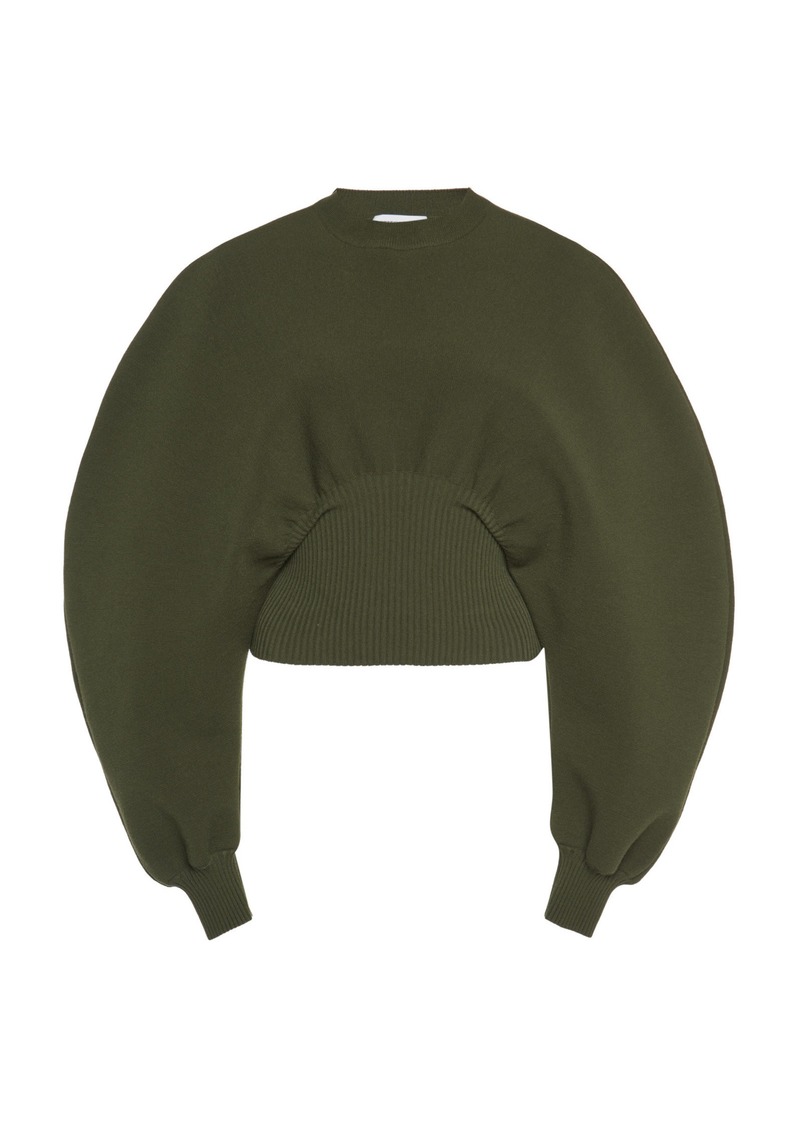 Bottega Veneta - Ribbed-Trim Wool Knit Sweater - Green - XS - Moda Operandi