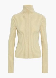 Bottega Veneta - Ribbed wool-blend zip-up sweater - Neutral - S