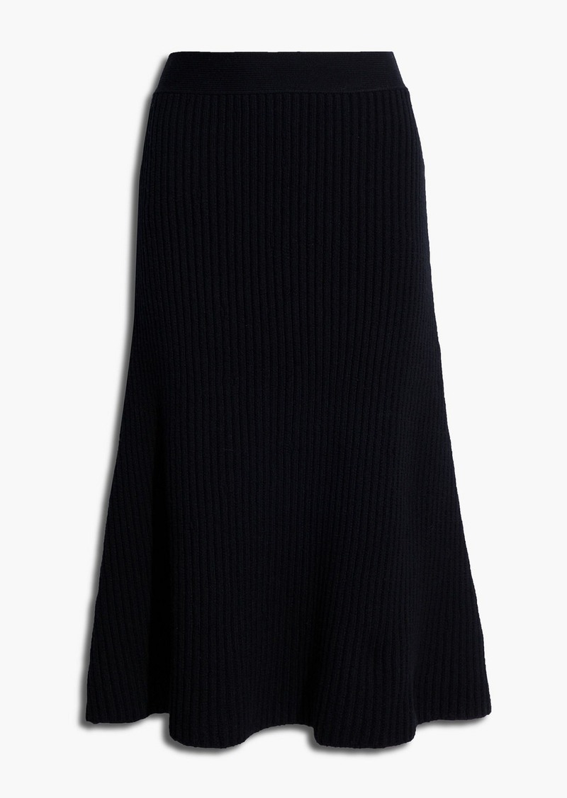 Bottega Veneta - Ribbed wool-blend midi skirt - Black - L