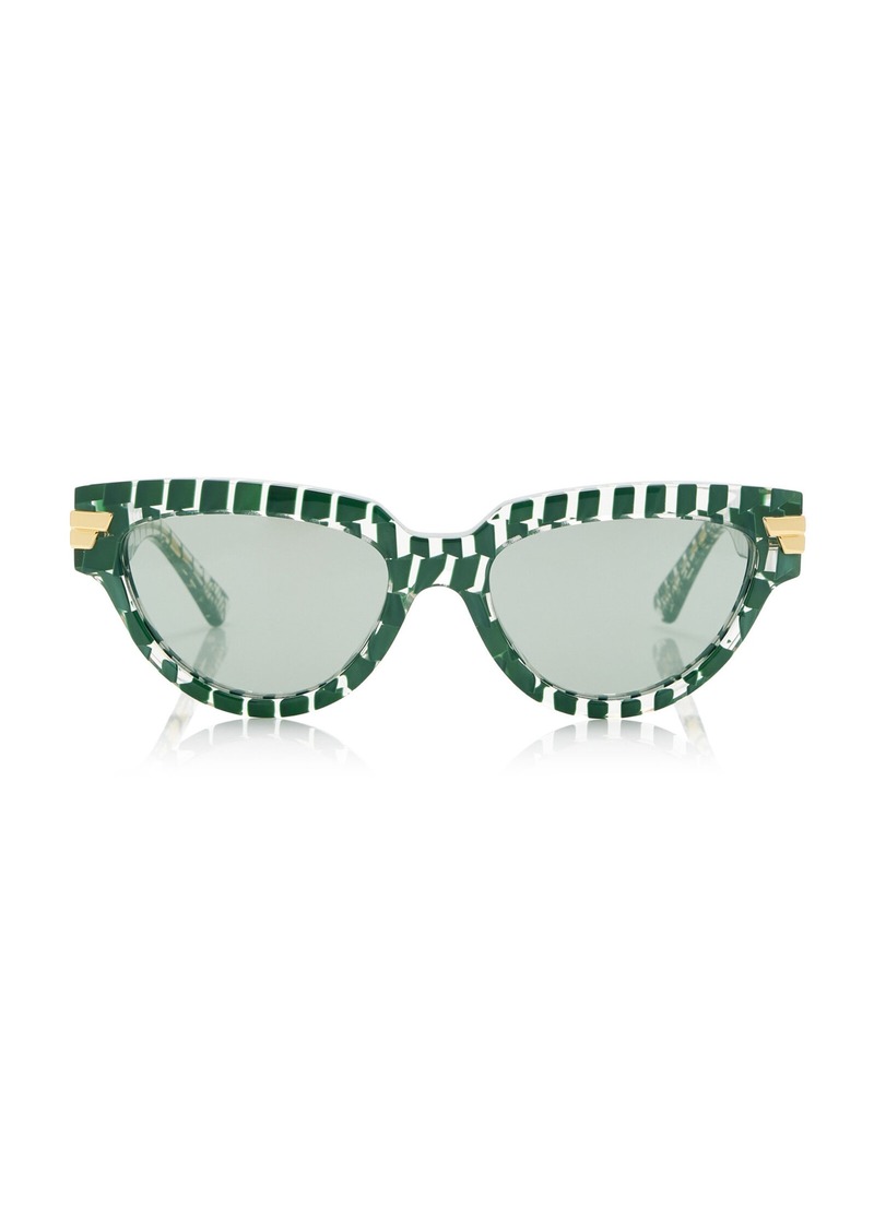 Bottega Veneta - Ribbon Acetate Sunglasses - Green - OS - Moda Operandi