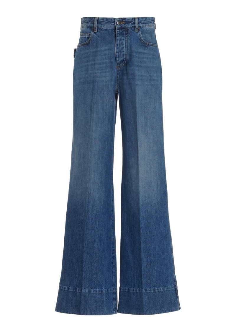 Bottega Veneta - Rigid High-Rise Palazzo Jeans - Medium Wash - IT 40 - Moda Operandi