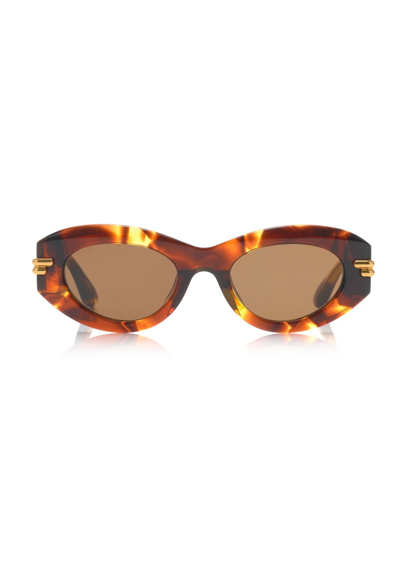 Bottega Veneta - Round-Frame Tortoiseshell Acetate Sunglasses - Brown - OS - Moda Operandi