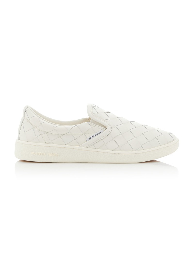 Bottega Veneta - Sawyer Intrecciato Leather Sneakers - White - IT 39 - Moda Operandi