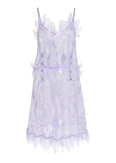 Bottega Veneta - Sequined Lace Midi Dress - Purple - IT 40 - Moda Operandi